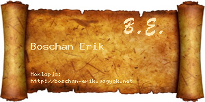 Boschan Erik névjegykártya
